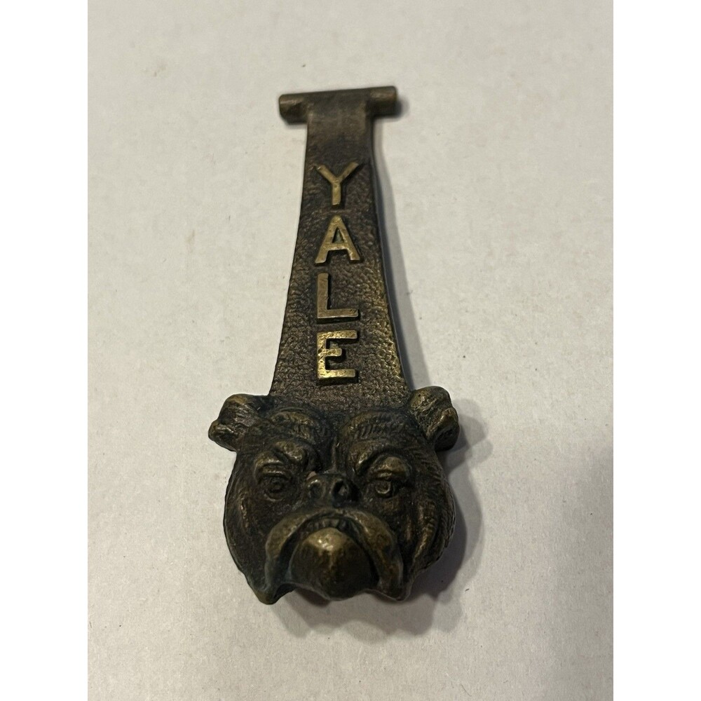 Antique Brass Yale University "Handsome Dan" Bulldog” Door Knocker